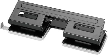 Herlitz - Perforadora de papel (4 perforaciones, con guía ajustable), color negro